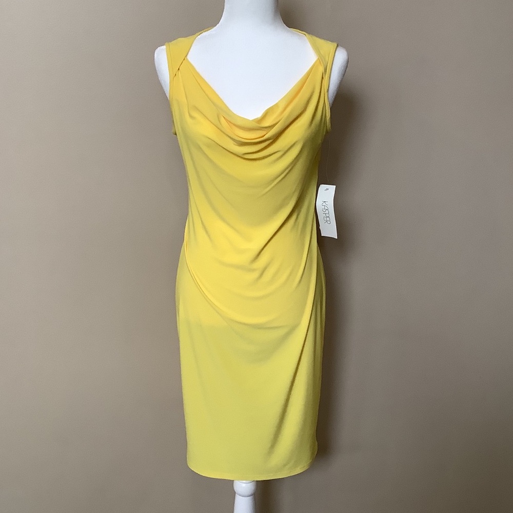 Kasper Yellow Midi Dress